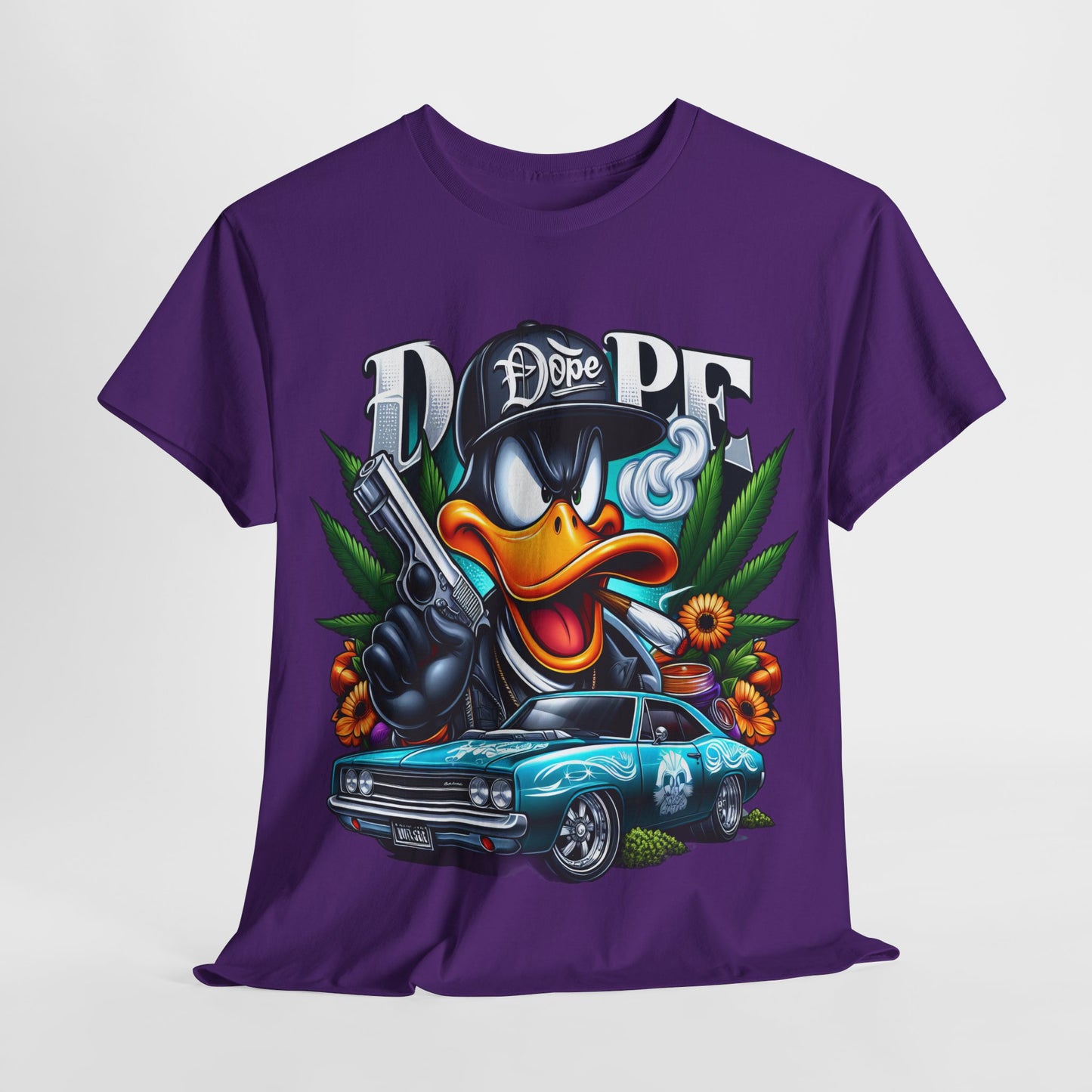 420 Dope Vibes Gangsta Duck #4 Unisex Heavy Cotton Tee