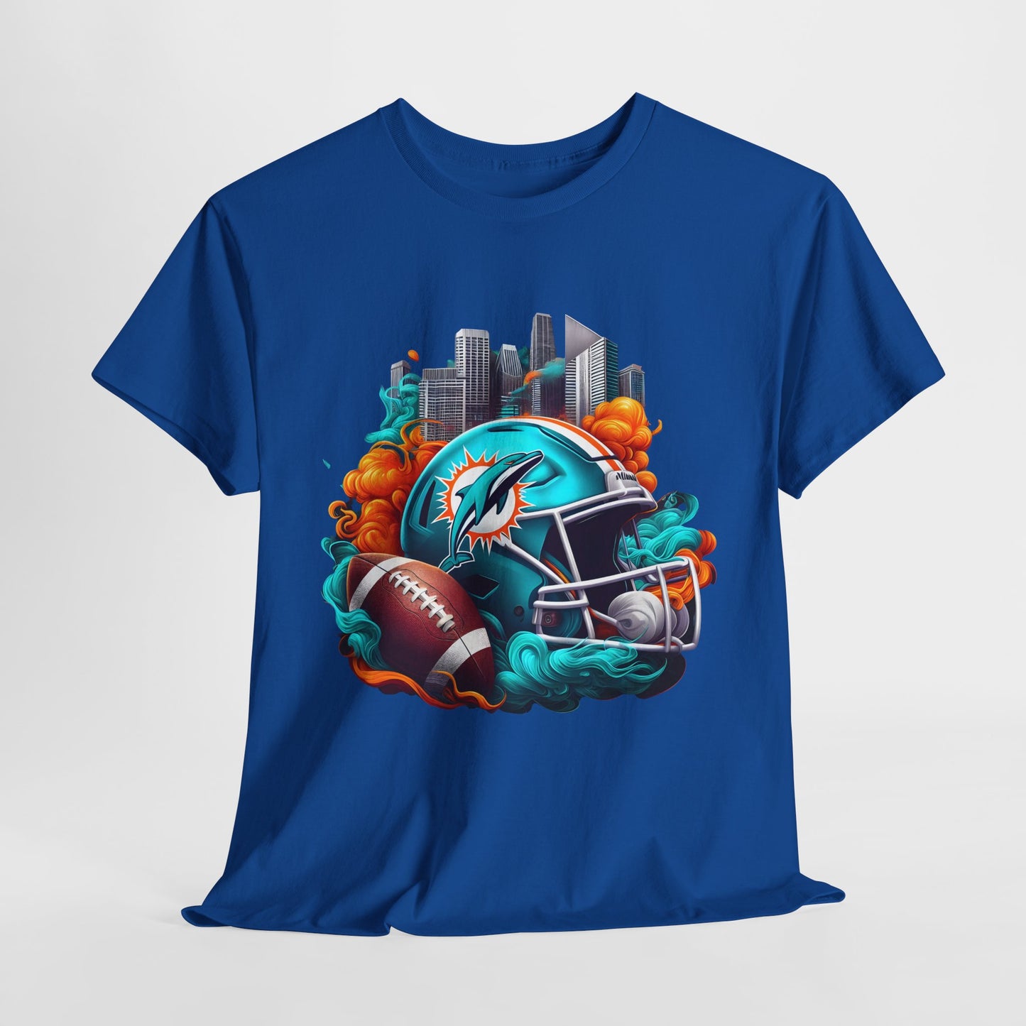 Sports Dolphins Football Helmet #1 Unisex Heavy Cotton Tee