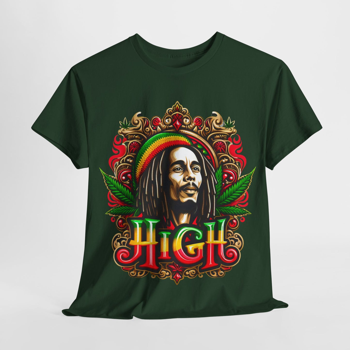 Rasta Reggae Marley #2 Unisex Heavy Cotton Tee - 312tshirts 2