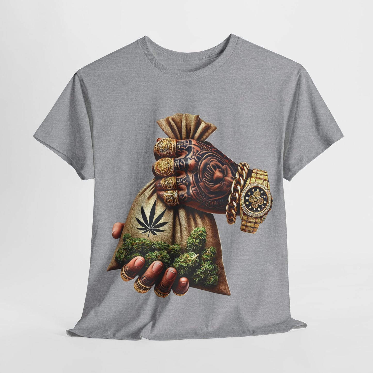 420 Hand Holding Weed Bag #3 Unisex Heavy Cotton Tee - 312tshirts 2