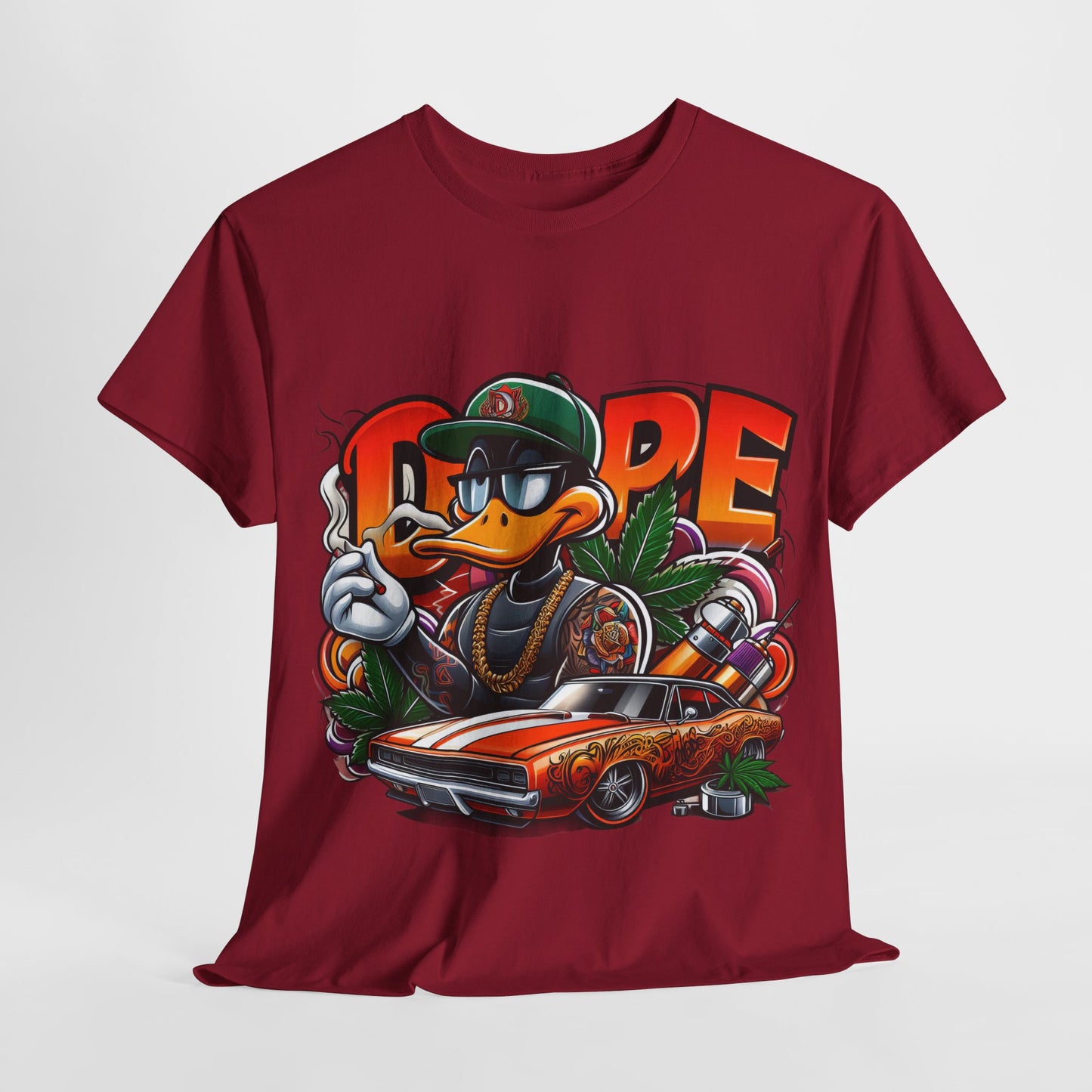 420 Dope Vibes Gangsta Duck #12 Unisex Heavy Cotton Tee
