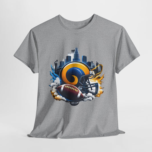 Sports Rams Football Helmet #1 Unisex Heavy Cotton Tee