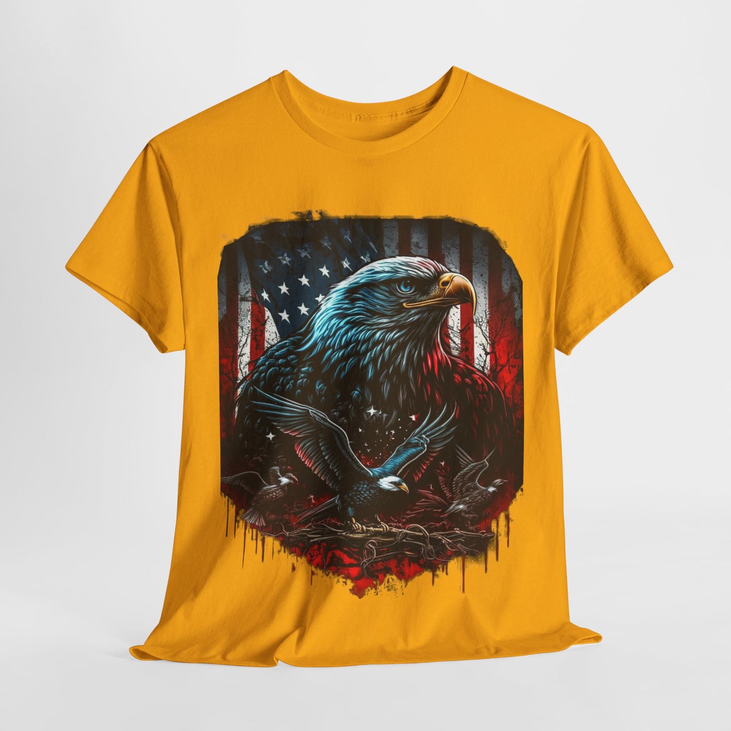 Patriotic US Flag & Eagle #1 Unisex Heavy Cotton Tee - 312tshirts 2