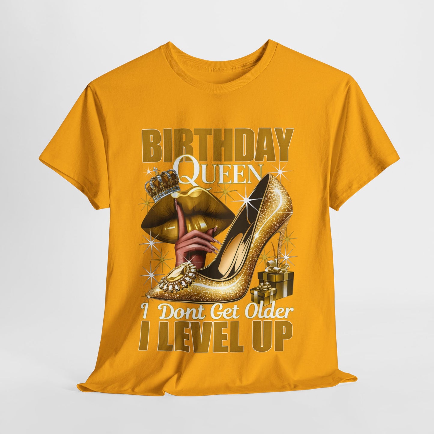 Birthday Queen Lips & Shoe #4 Heavy Cotton Tee