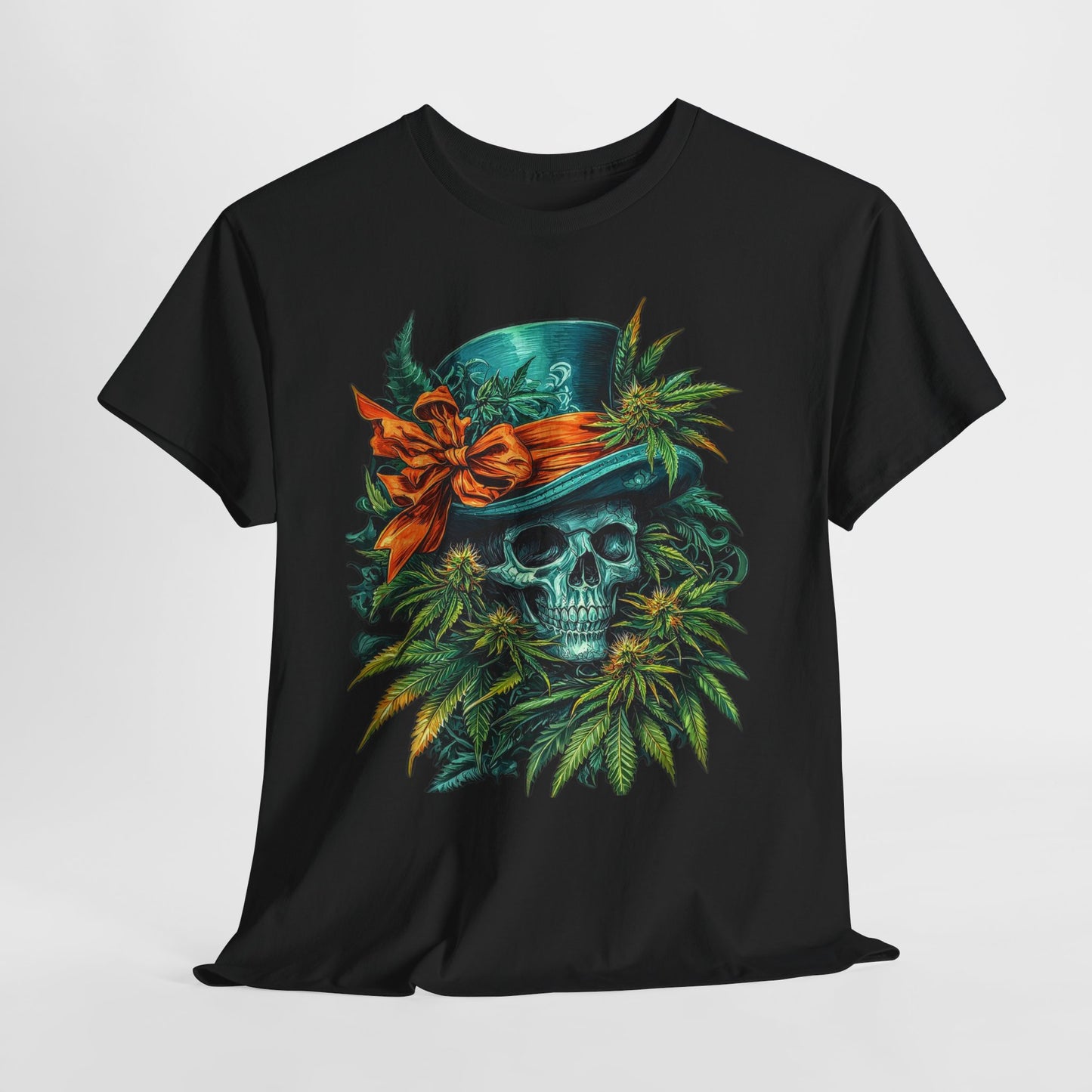 420 Skull Floral & Hat #5 Unisex Heavy Cotton Tee