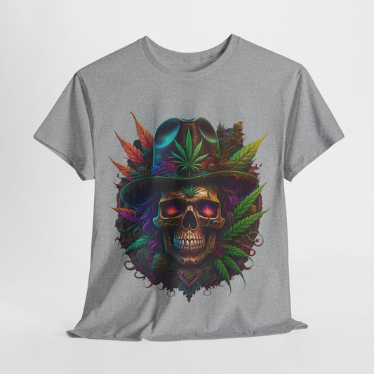 420 Psychedelic Skull & Hat Unisex Heavy Cotton Tee - 312tshirts 2