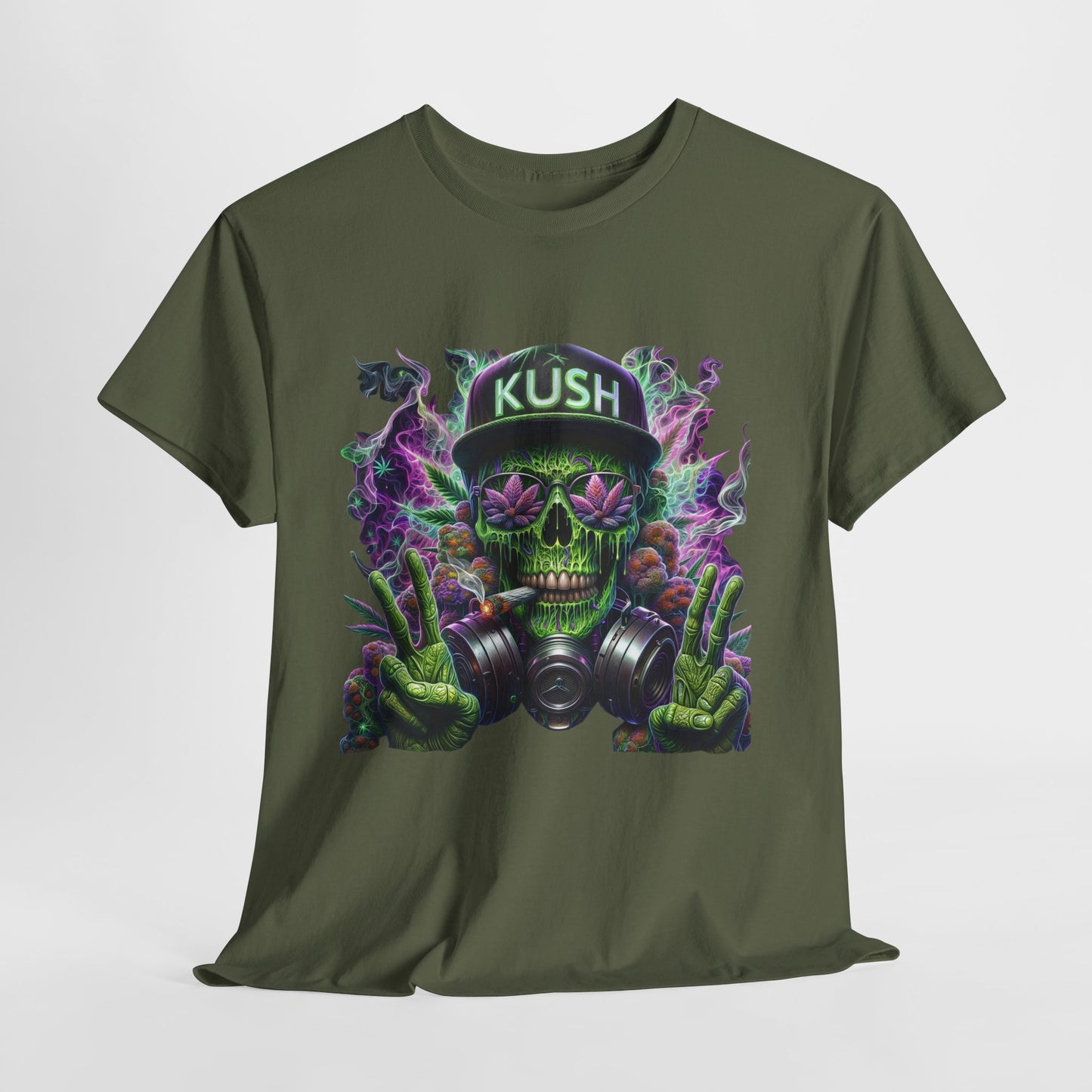 420 Kush Skull #1 Unisex Heavy Cotton Tee - 312tshirts 2