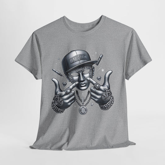 Silver Mask with Diamonds & Chains #5 Unisex Heavy Cotton Tee - 312tshirts 2