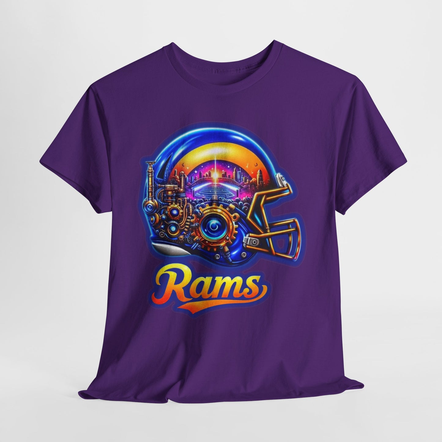 Sports Rams Football Helmet #2 Unisex Heavy Cotton Tee