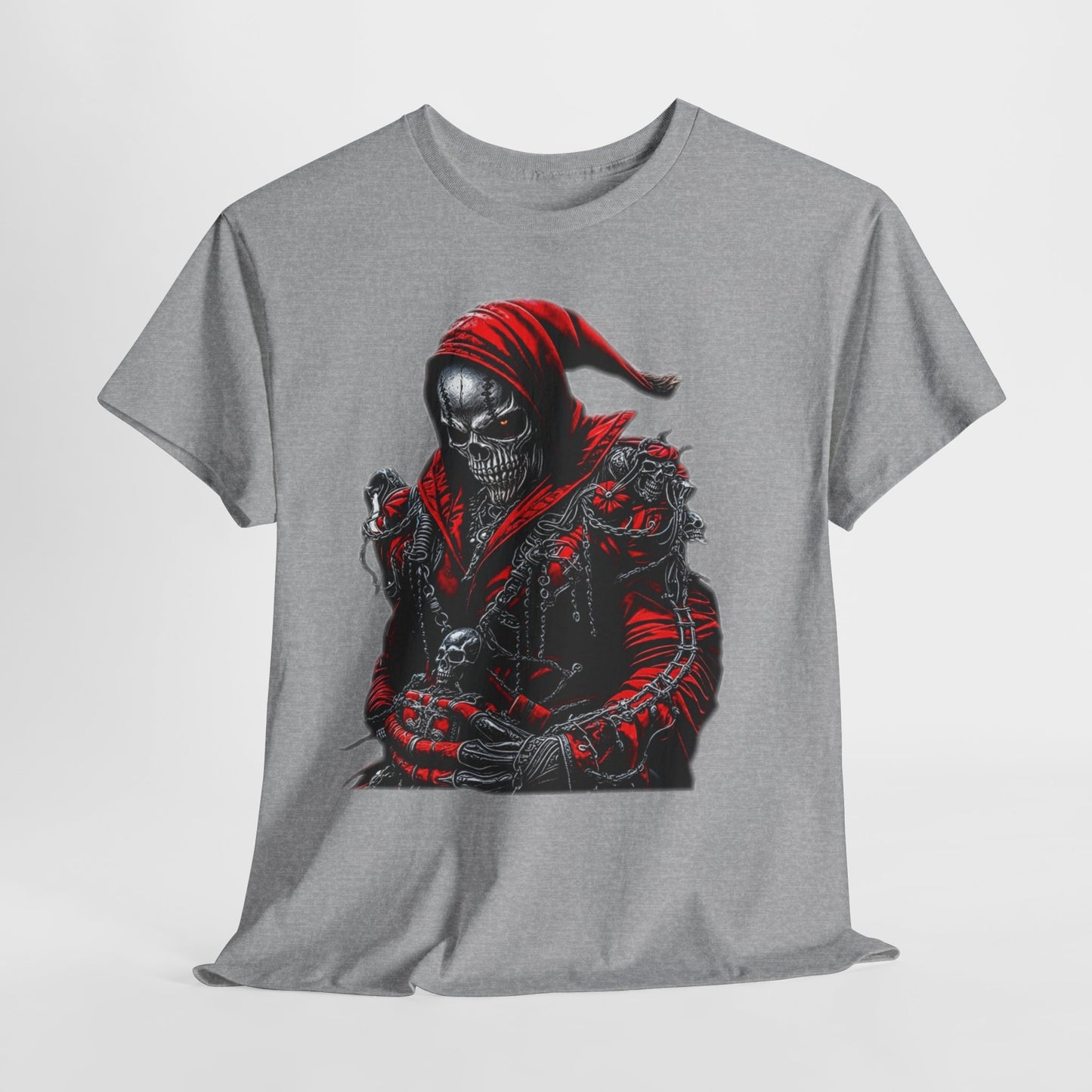 Red Gothic Skeleton Man Unisex Heavy Cotton Tee