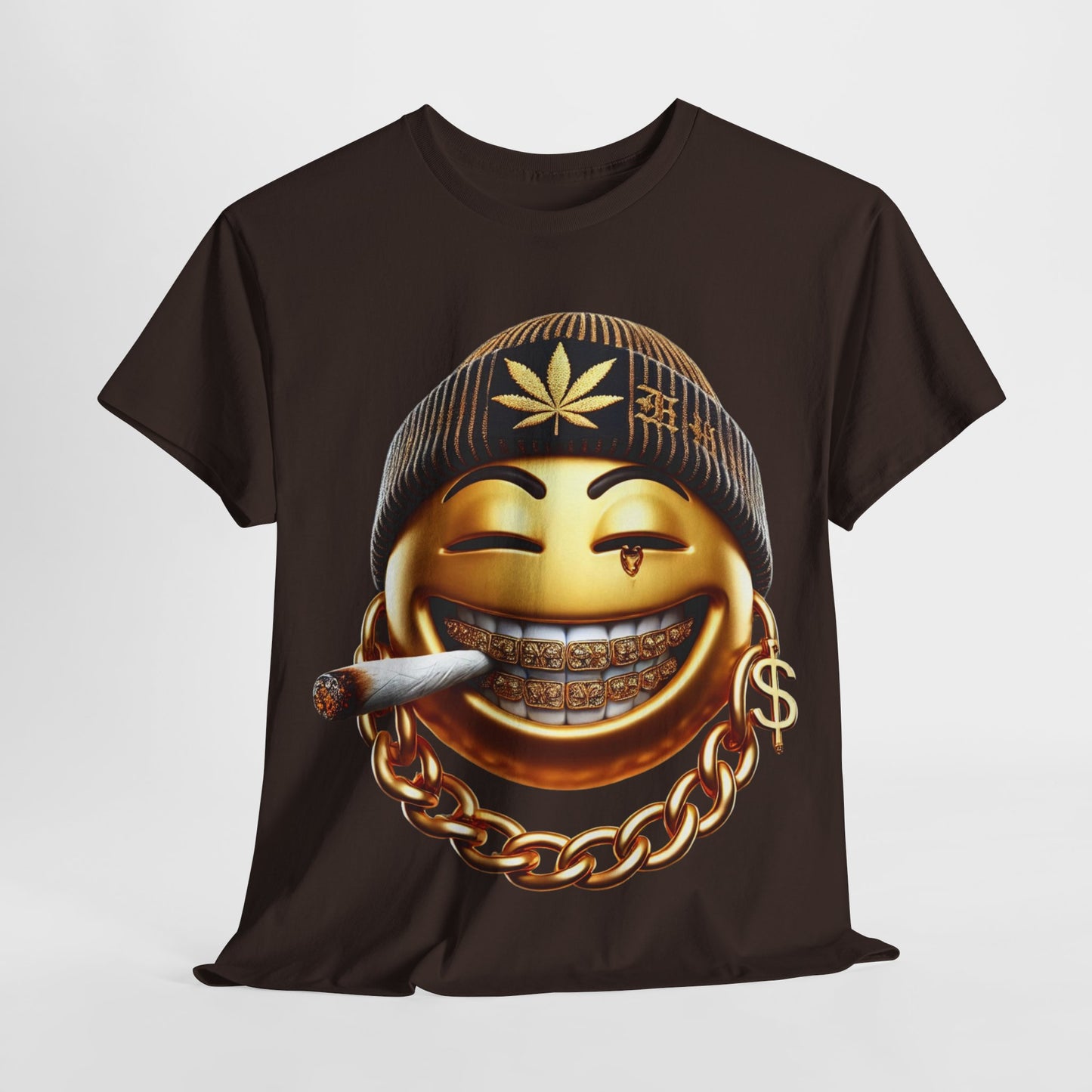 420 Gangster Smokey Gold Emoji #4 Unisex Heavy Cotton Tee - 312tshirts 2