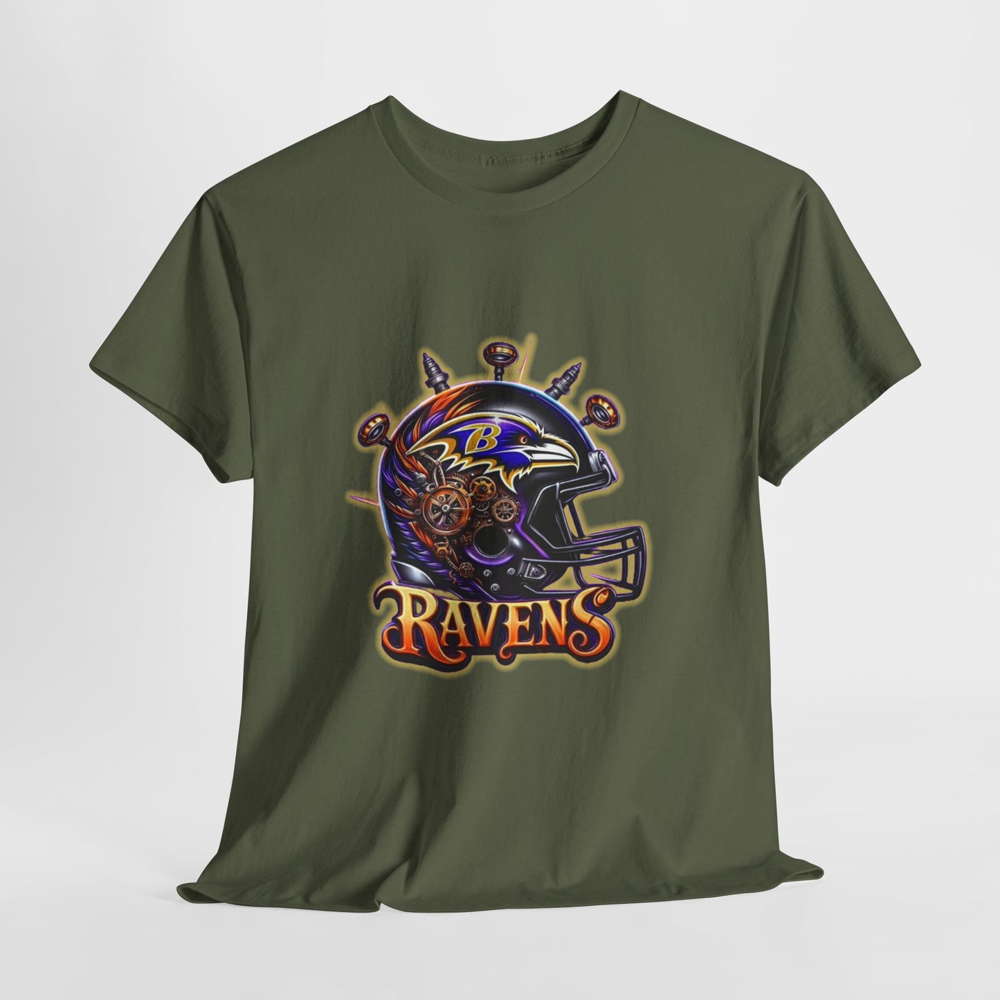 Sports Ravens Football Helmet #2 Unisex Heavy Cotton Tee