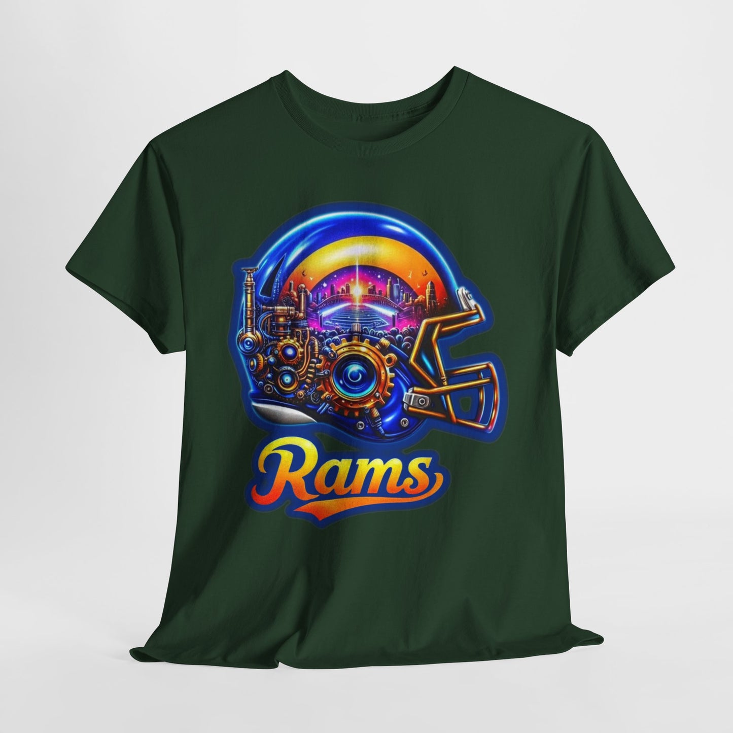 Sports Rams Football Helmet #2 Unisex Heavy Cotton Tee