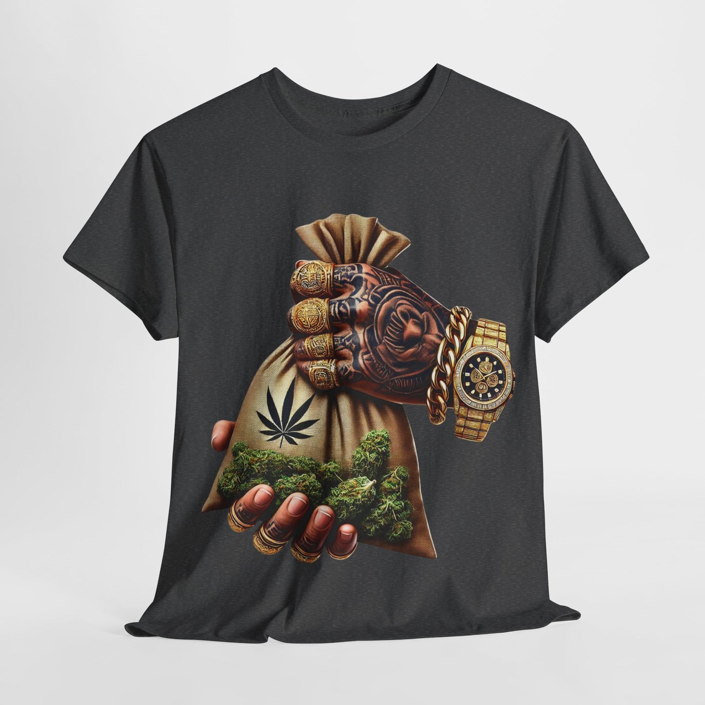 420 Hand Holding Weed Bag #3 Unisex Heavy Cotton Tee - 312tshirts 2