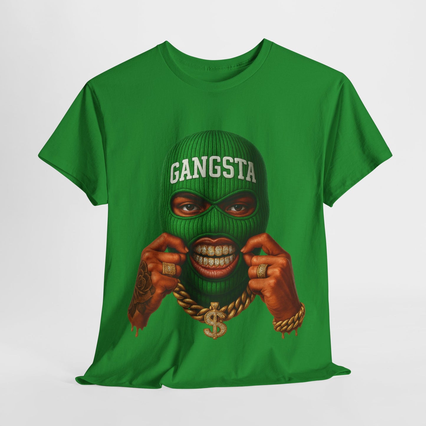 Green Ski Mask Unisex Heavy Cotton Tee