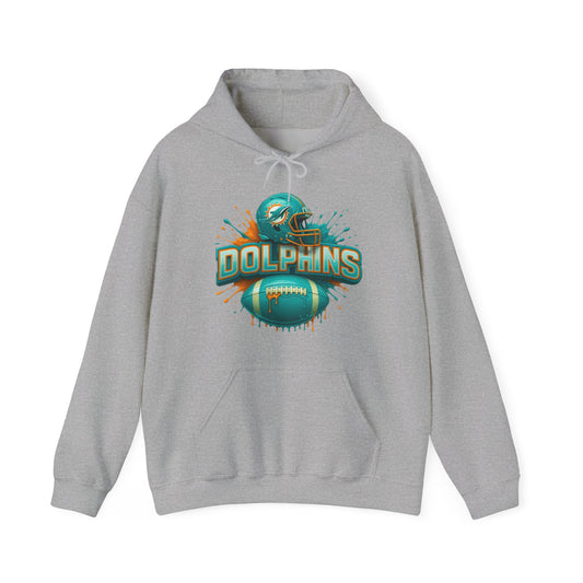 Sports Dolphins Football Logo #2 Unisex Heavy Sweatshirt Hoodie