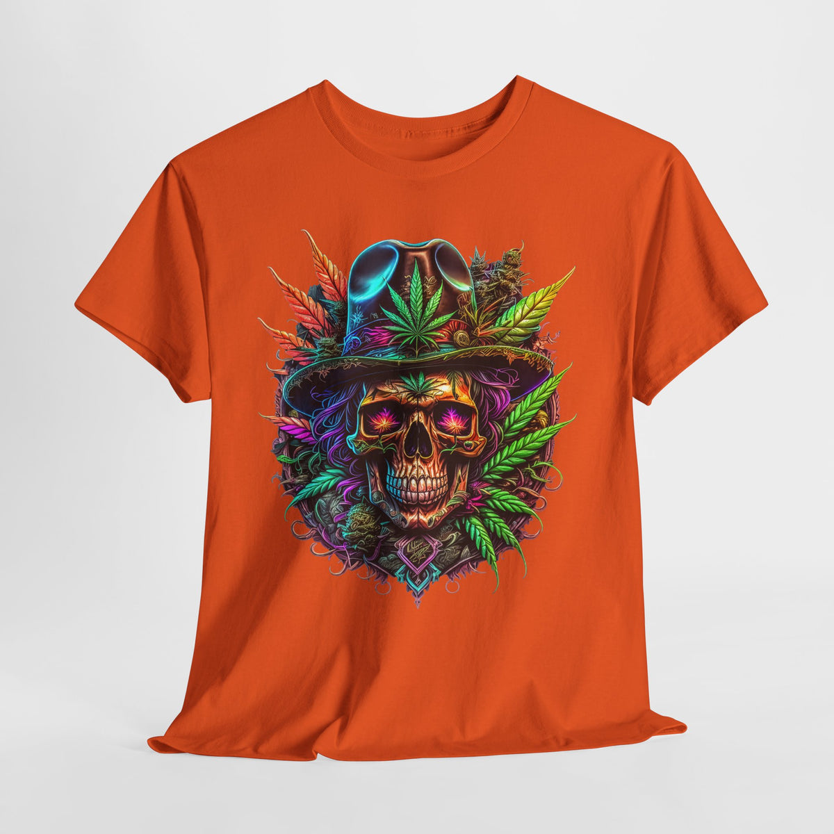 420 Skeleton In Hat #1 Unisex Heavy Cotton Tee