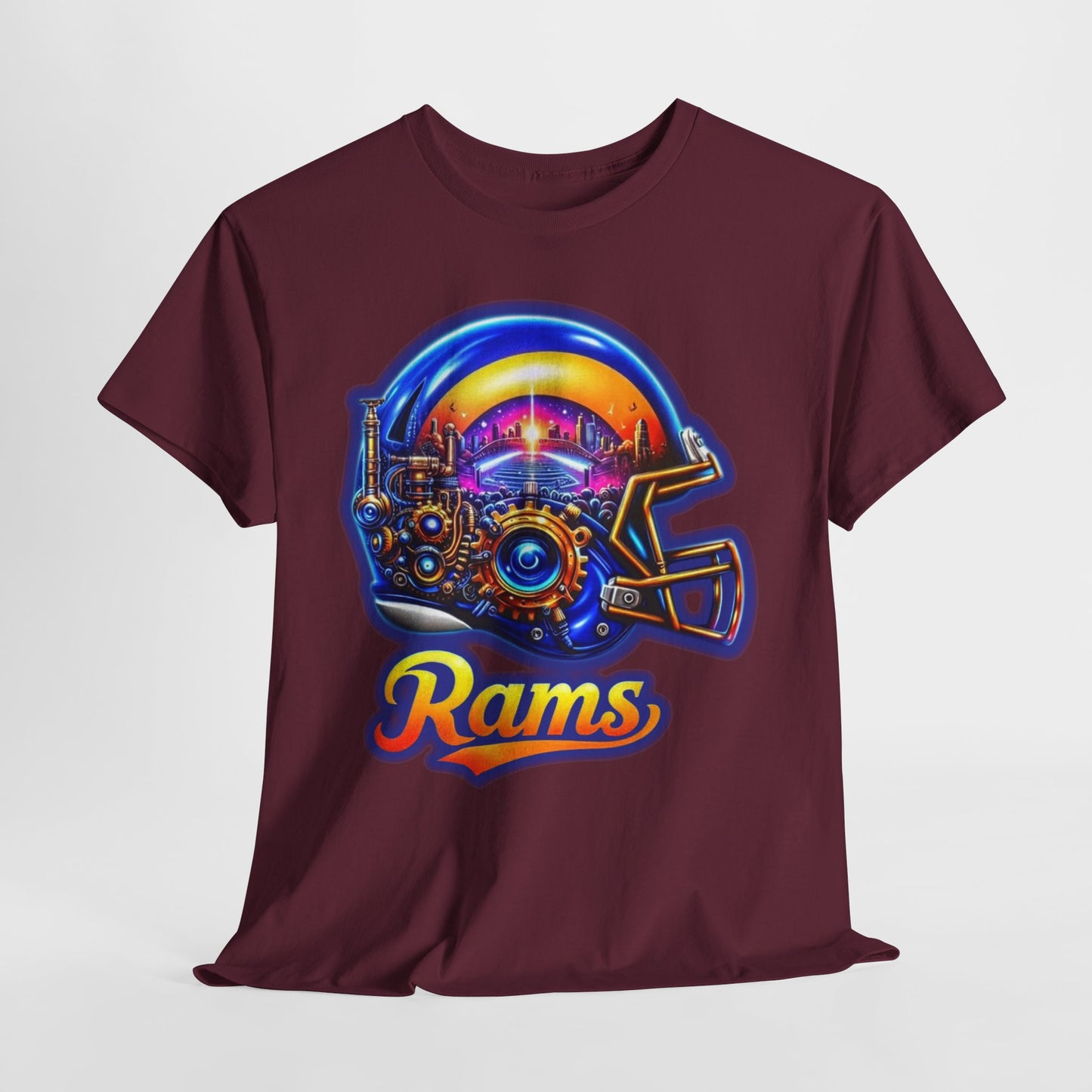 Sports Rams Football Helmet #2 Unisex Heavy Cotton Tee