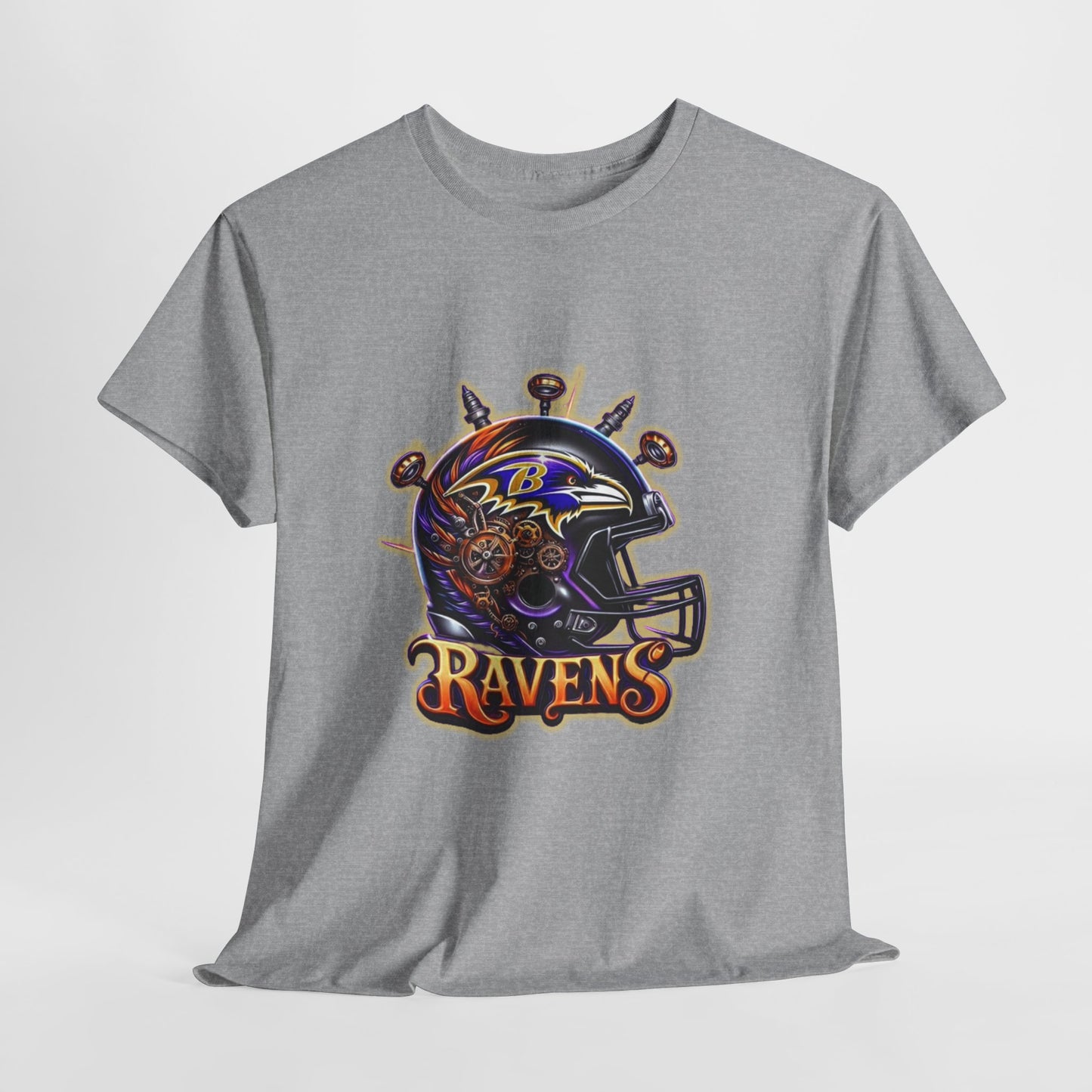 Sports Ravens Football Helmet #2 Unisex Heavy Cotton Tee