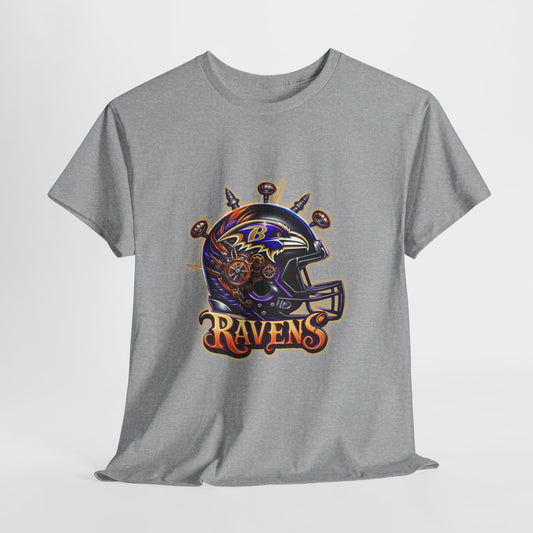 Sports Ravens Football Helmet #2 Unisex Heavy Cotton Tee