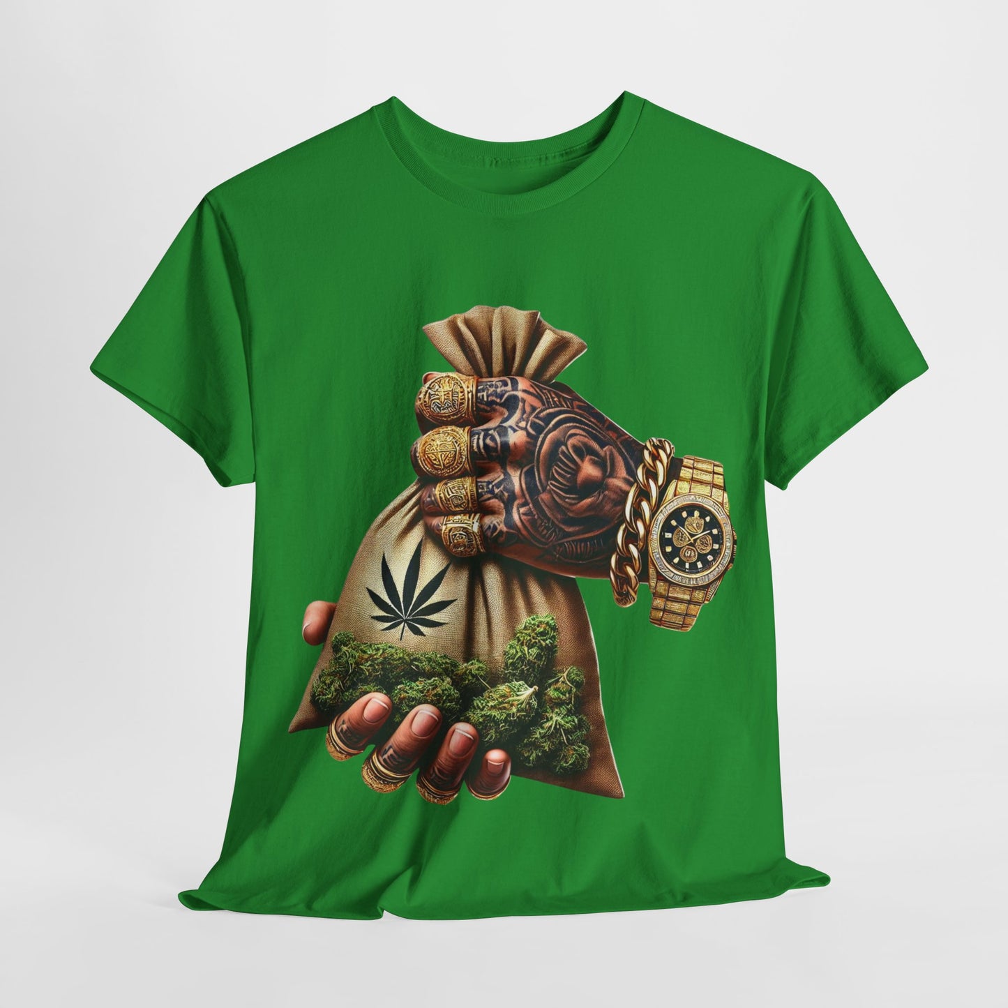 420 Hand Holding Weed Bag #3 Unisex Heavy Cotton Tee - 312tshirts 2