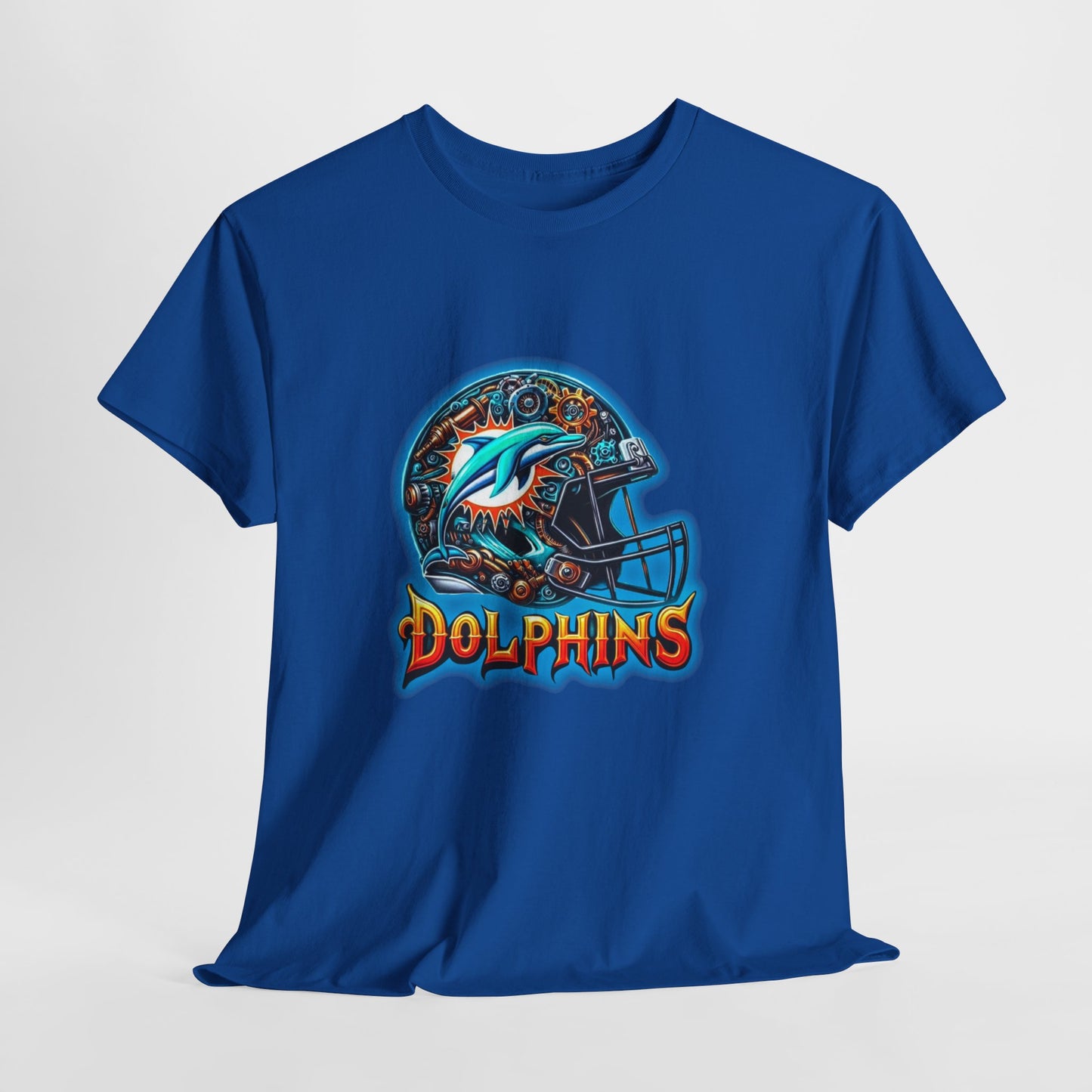 Sports Dolphins Football Helmet #2 Unisex Heavy Cotton Tee