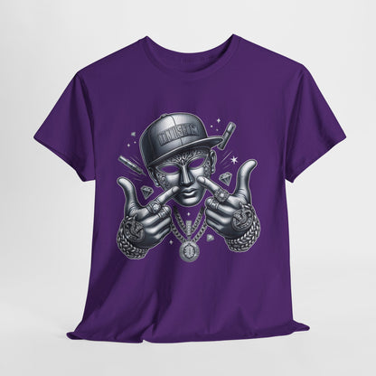 Silver Mask with Diamonds & Chains #5 Unisex Heavy Cotton Tee - 312tshirts 2