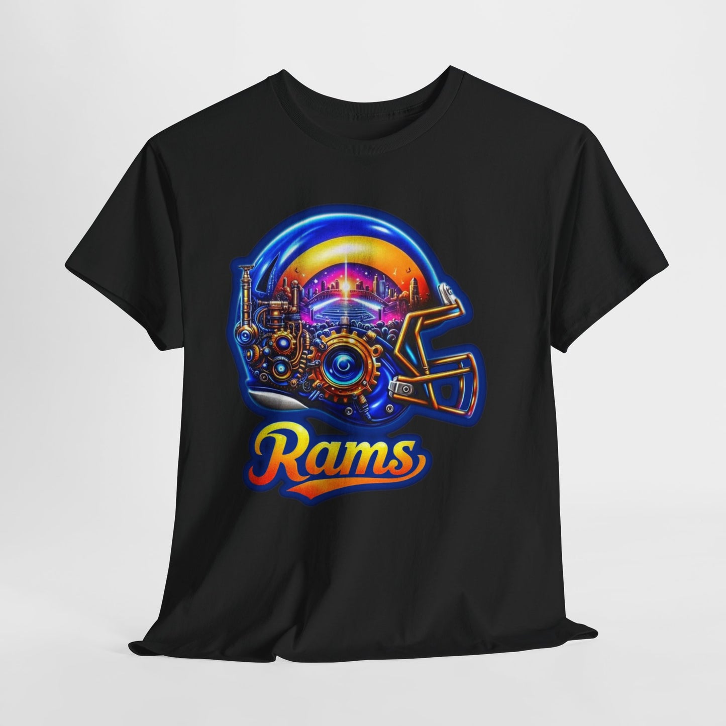 Sports Rams Football Helmet #2 Unisex Heavy Cotton Tee