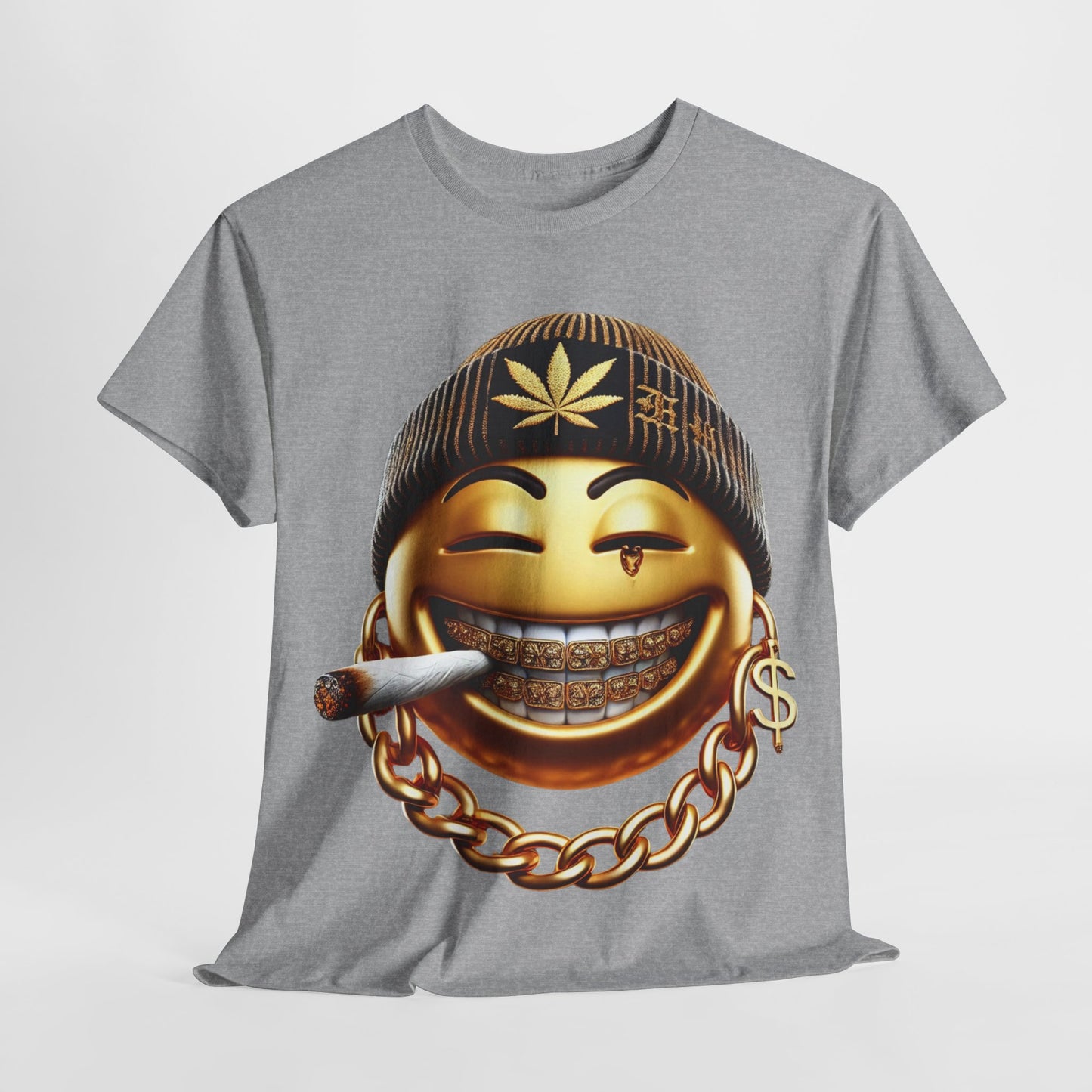 420 Gangster Smokey Gold Emoji #4 Unisex Heavy Cotton Tee - 312tshirts 2