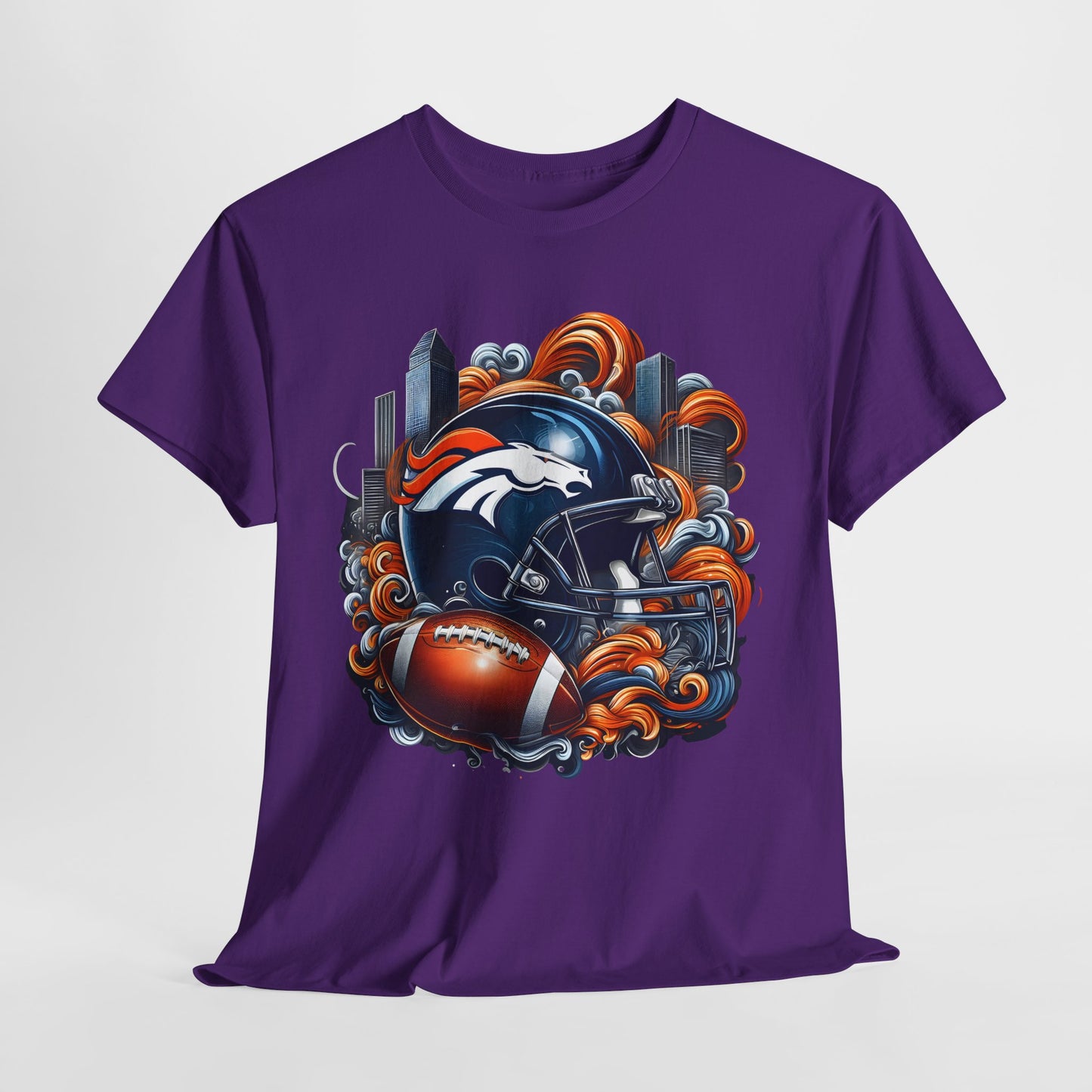 Sports Broncos Football Helmet #1 Unisex Heavy Cotton Tee