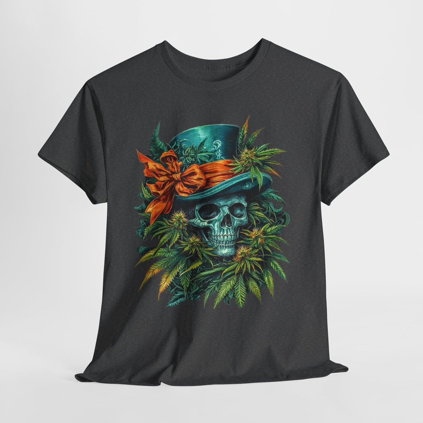 420 Skull Floral & Hat #5 Unisex Heavy Cotton Tee