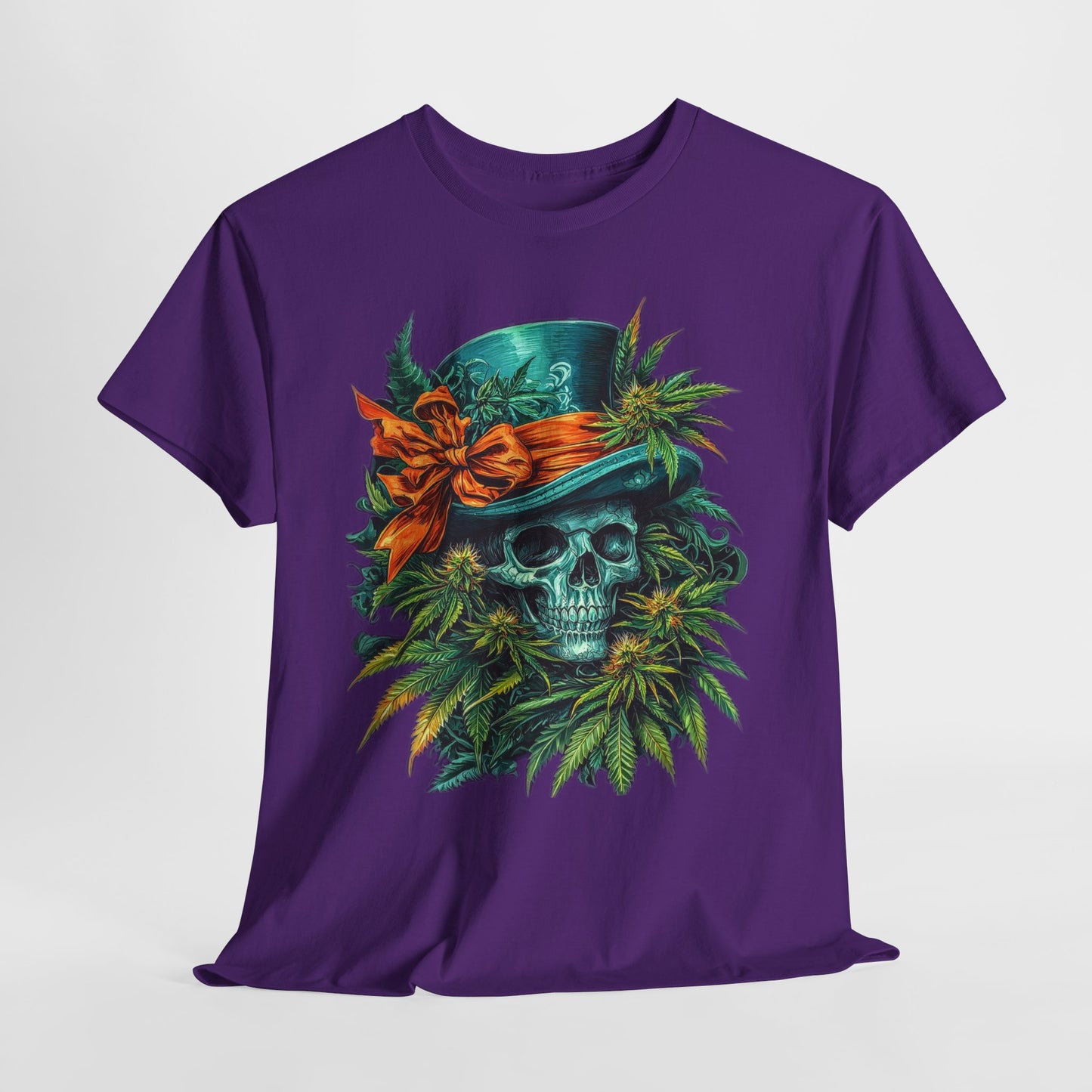420 Skull Floral & Hat #5 Unisex Heavy Cotton Tee
