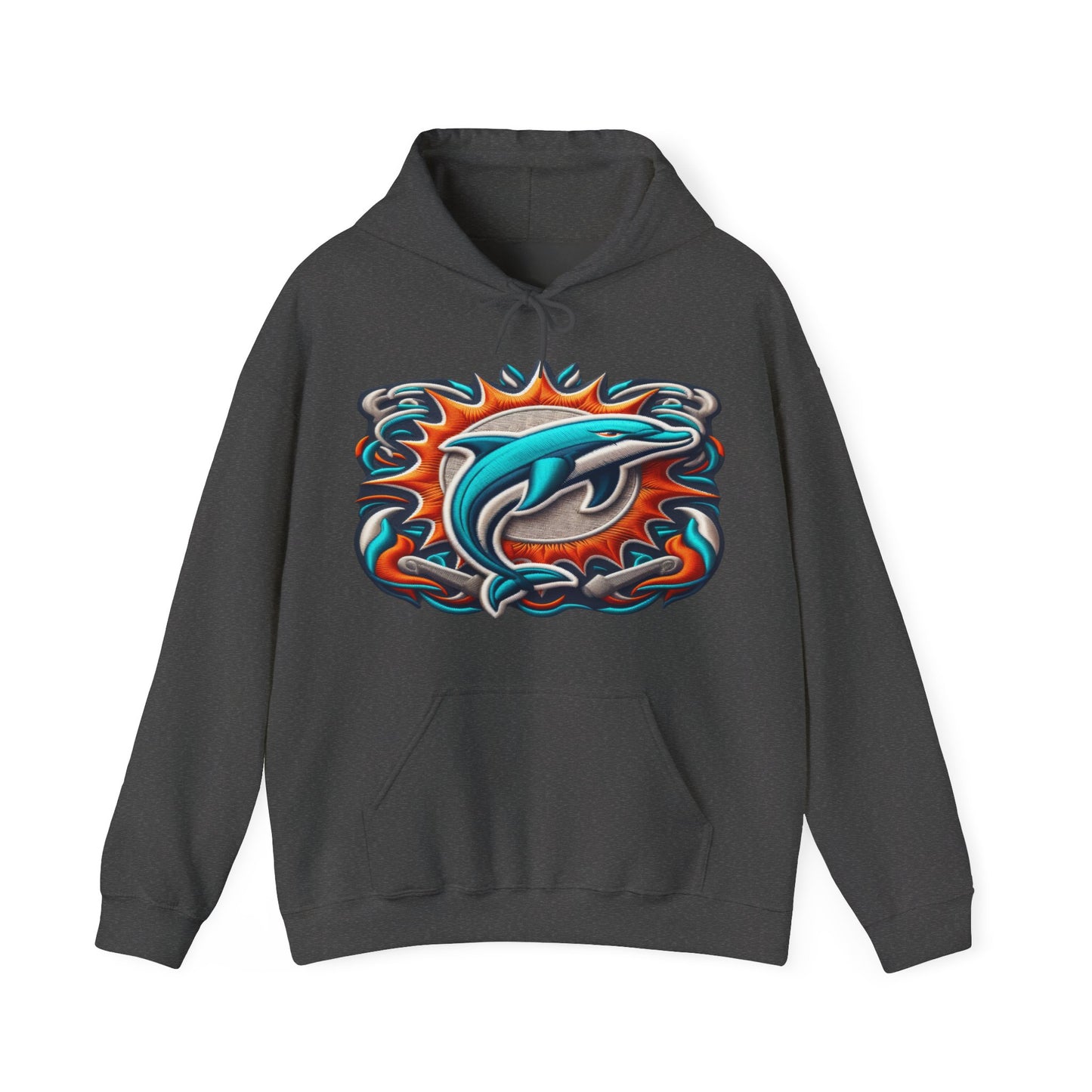 Sports Dolphins Football Logo #1 Unisex Heavy Sweatshirt Hoodie