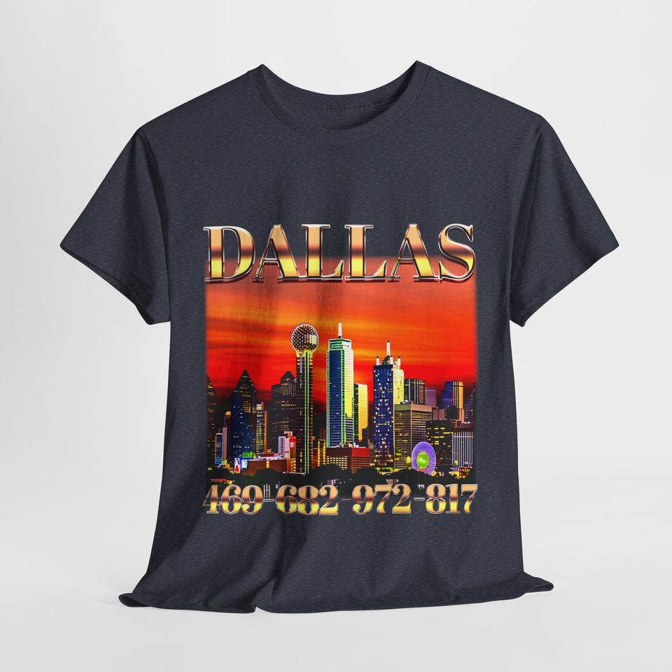 Dallas area code Unisex Heavy Cotton Tee