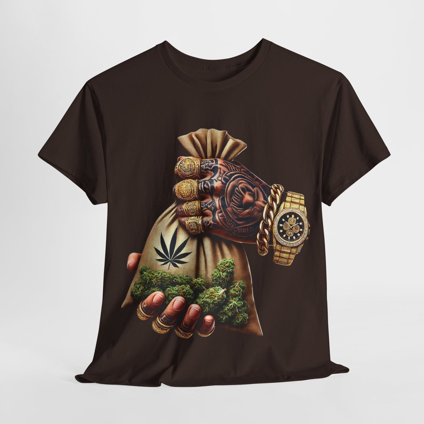 420 Hand Holding Weed Bag #3 Unisex Heavy Cotton Tee - 312tshirts 2