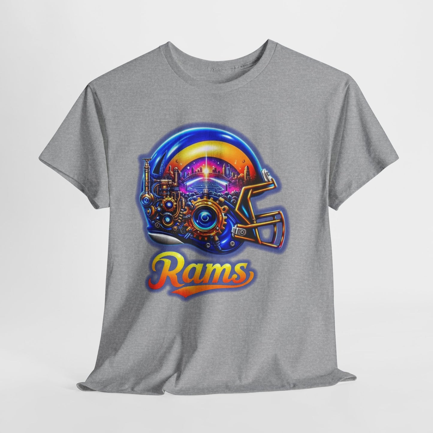 Sports Rams Football Helmet #2 Unisex Heavy Cotton Tee