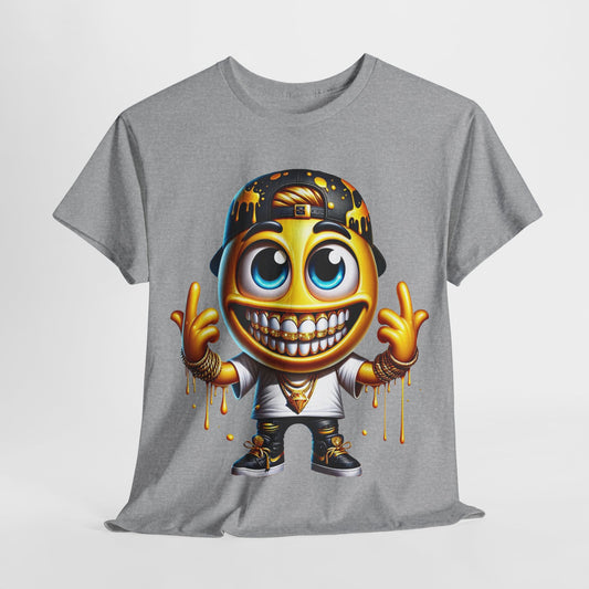 Smiley Hands Up Emoji Unisex Heavy Cotton Tee - 312tshirts 2
