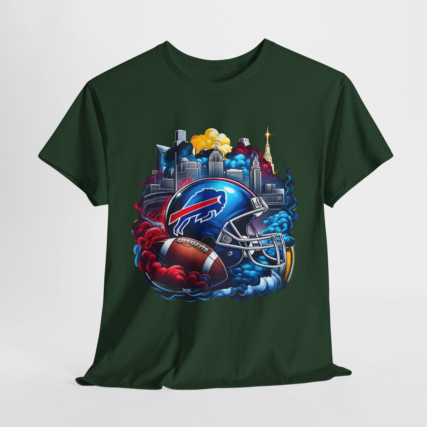 Sports NY Bills Football Helmet #1 Unisex Heavy Cotton Tee