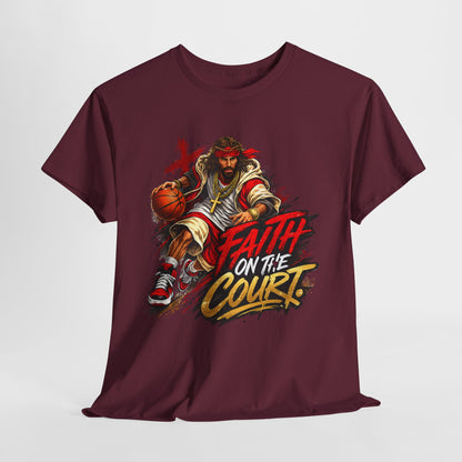 Basketball Faith on the Court Unisex Heavy Cotton Tee - 312tshirts 2