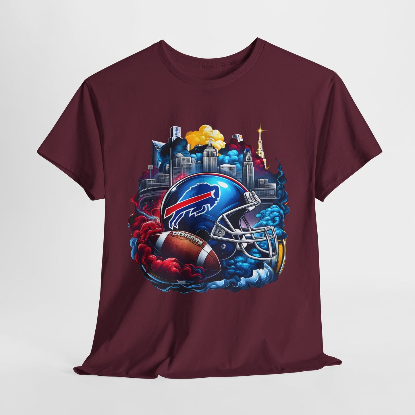 Sports NY Bills Football Helmet #1 Unisex Heavy Cotton Tee