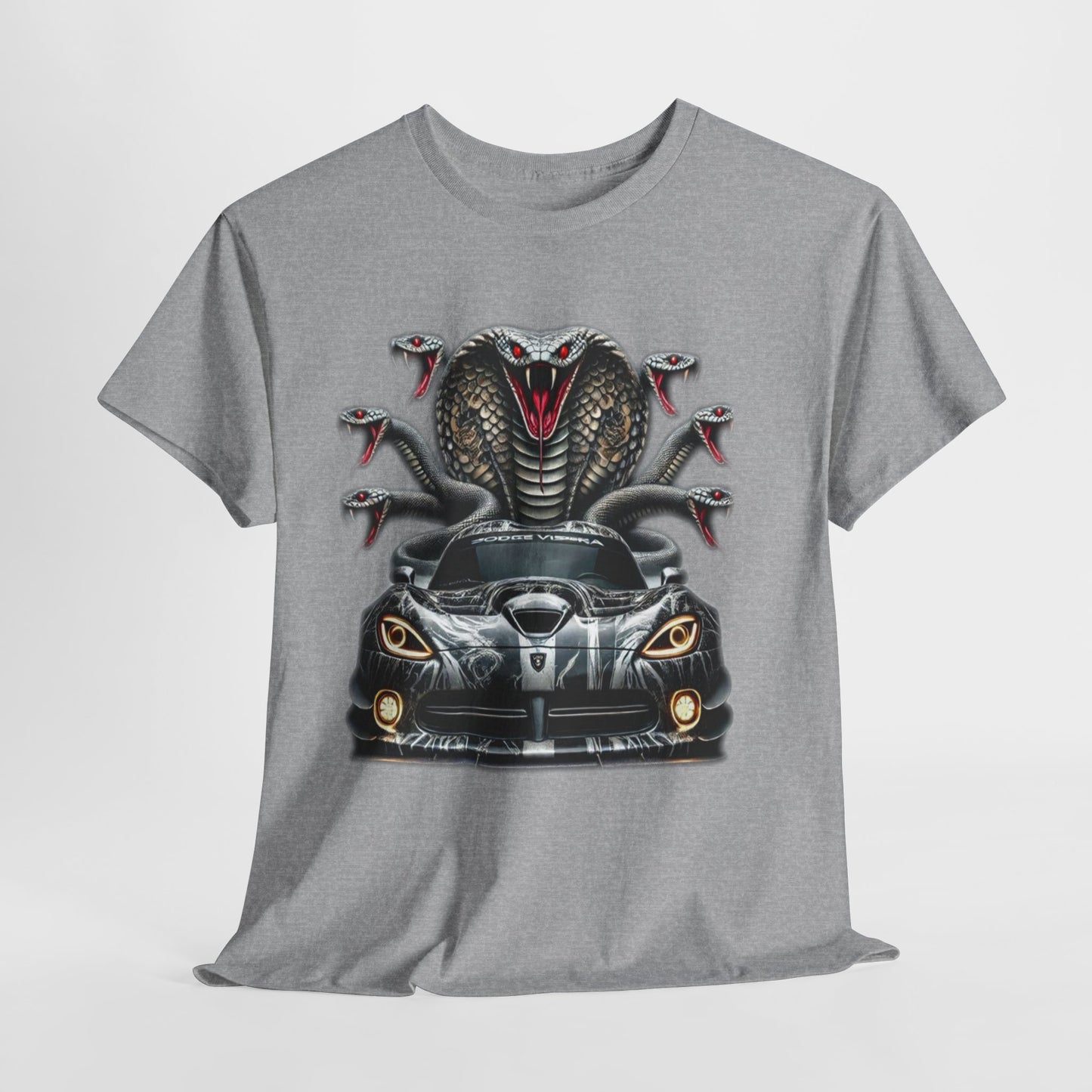 Cobra Snake & Sport Car Unisex Heavy Cotton Tee