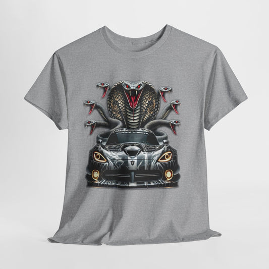 Cobra Snake & Sport Car Unisex Heavy Cotton Tee
