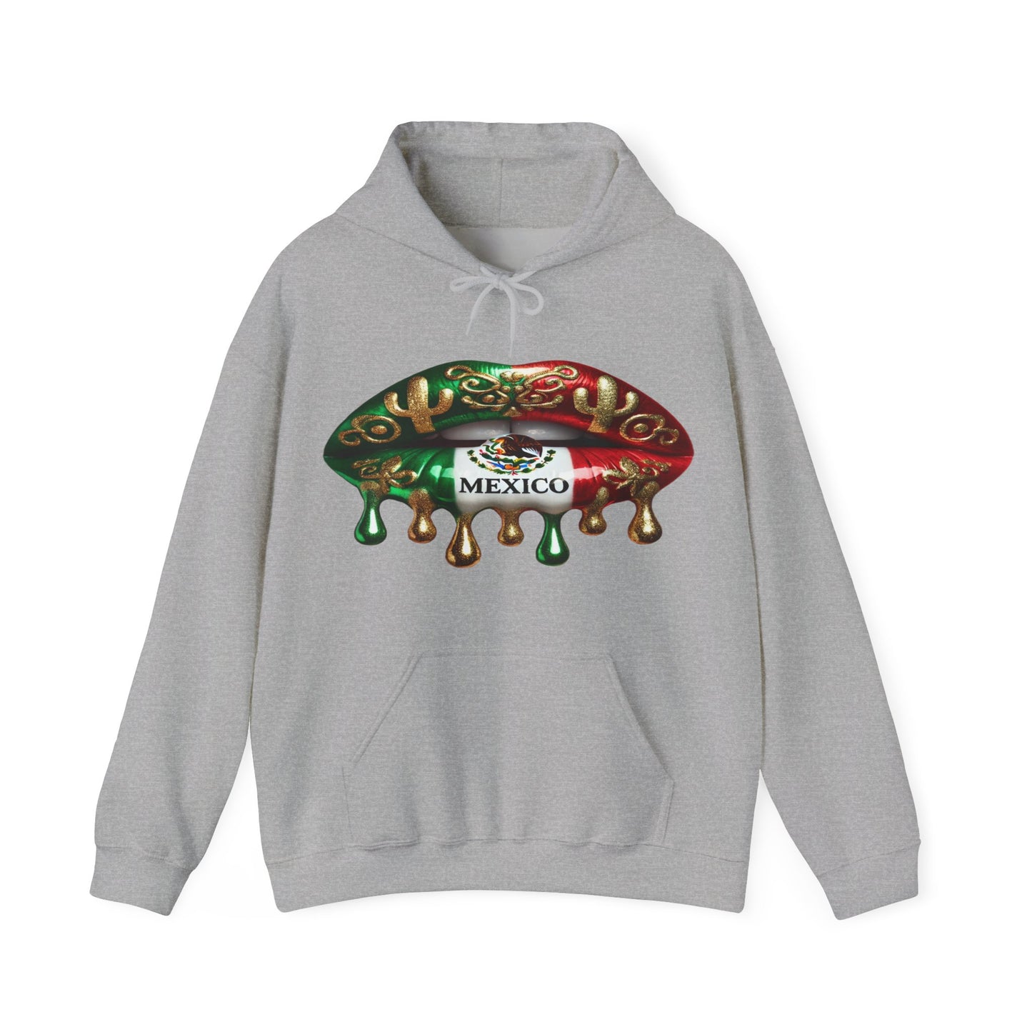 Mexico Dripping Flag Lips Hoodie — Mexican Pride Pullover