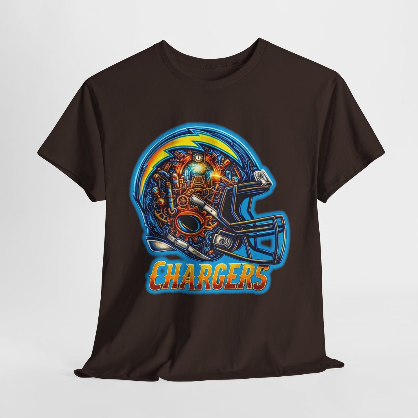 Sports Chargers Football Helmet #2 Unisex Heavy Cotton Tee