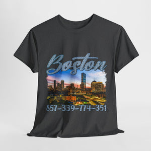 Boston area code Unisex Heavy Cotton Tee