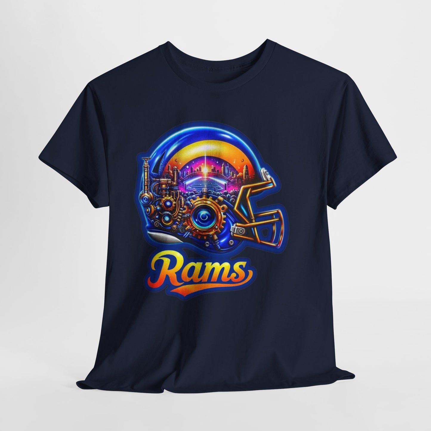 Sports Rams Football Helmet #2 Unisex Heavy Cotton Tee