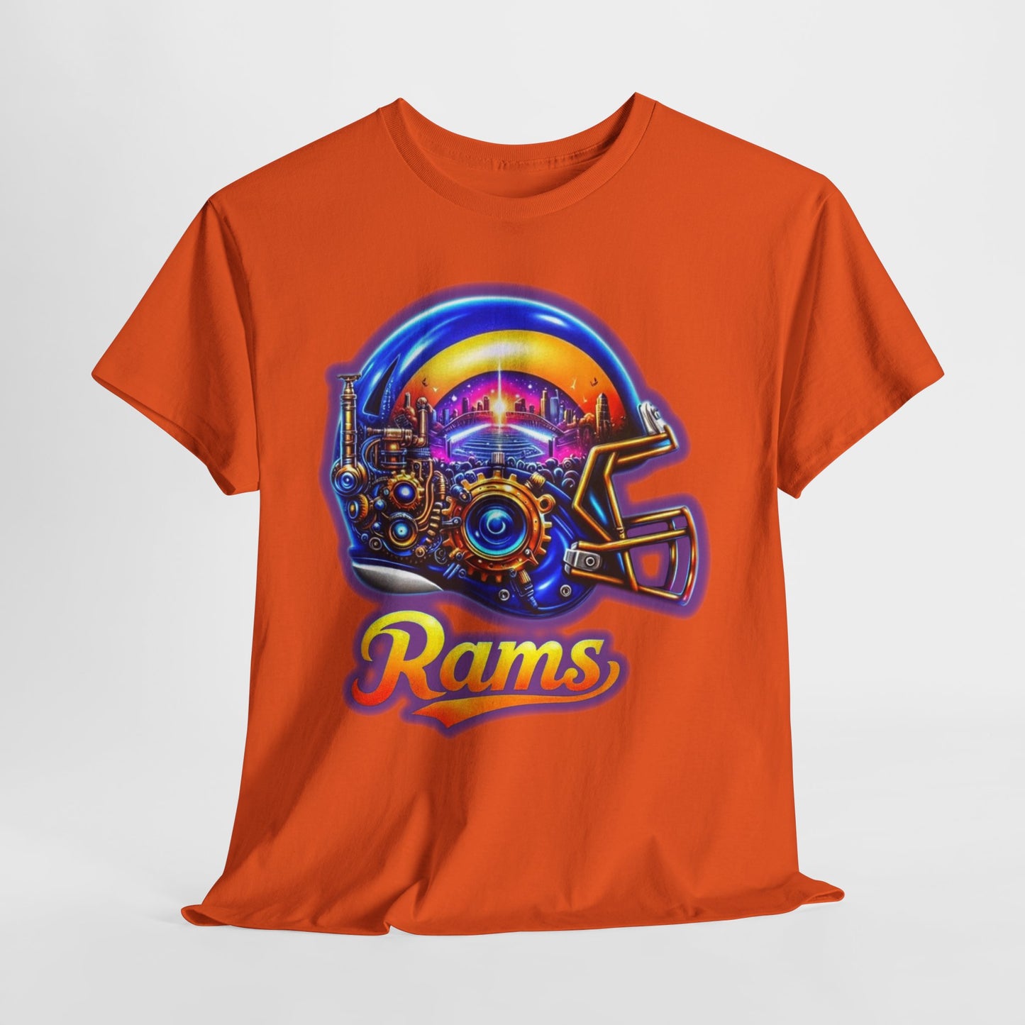 Sports Rams Football Helmet #2 Unisex Heavy Cotton Tee