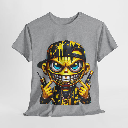Evil Smiley Emoji Unisex Heavy Cotton Tee - 312tshirts 2