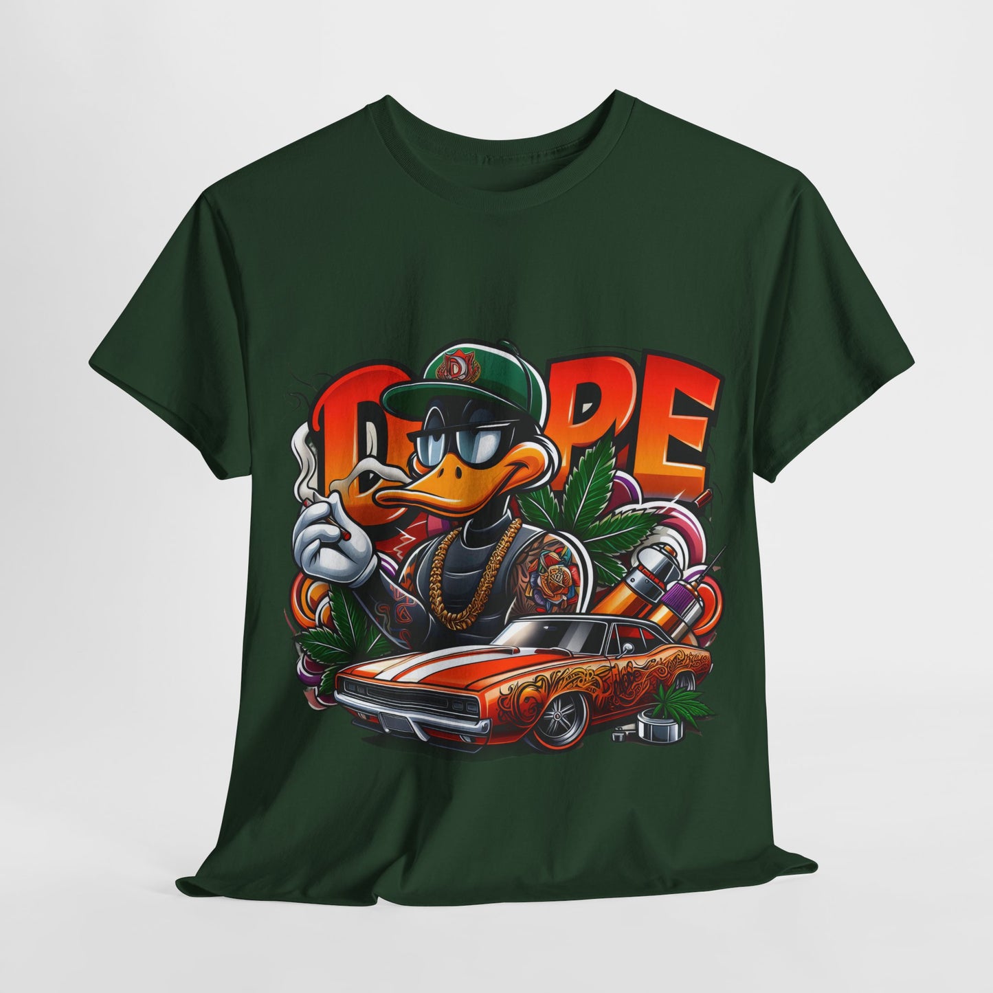 420 Dope Vibes Gangsta Duck #12 Unisex Heavy Cotton Tee