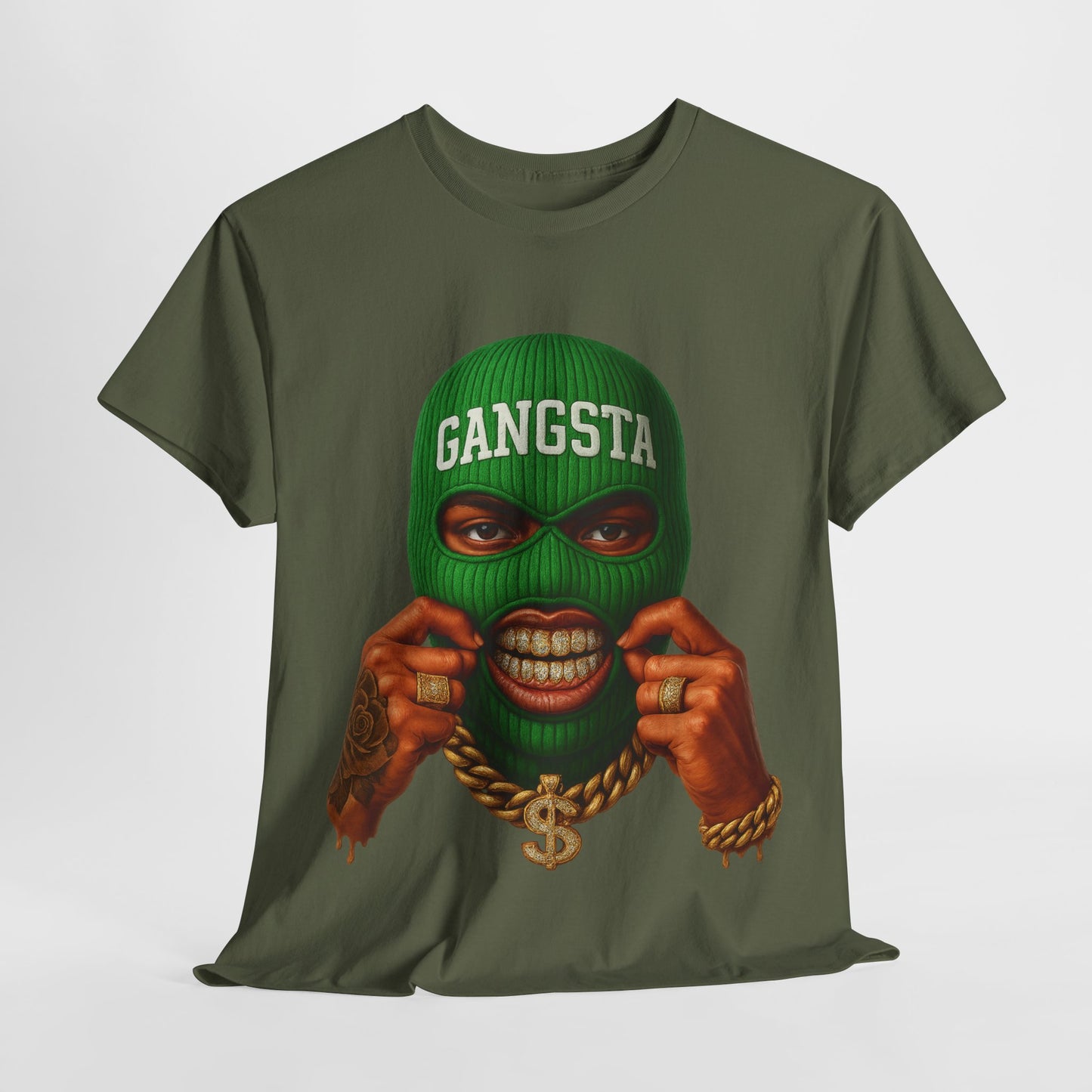 Green Ski Mask Unisex Heavy Cotton Tee